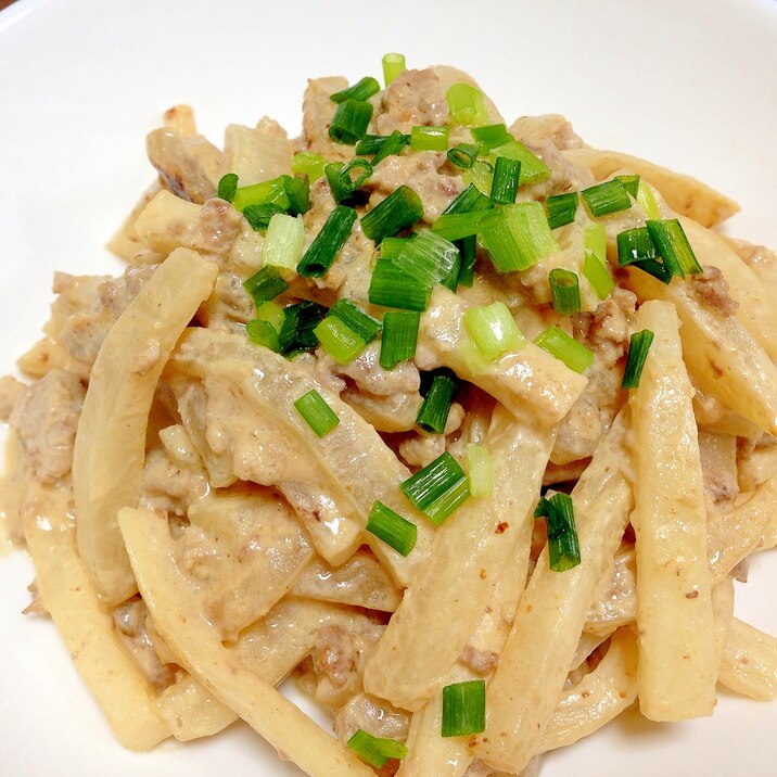 クリームチーズで☆挽き肉と大根の味噌クリーム煮